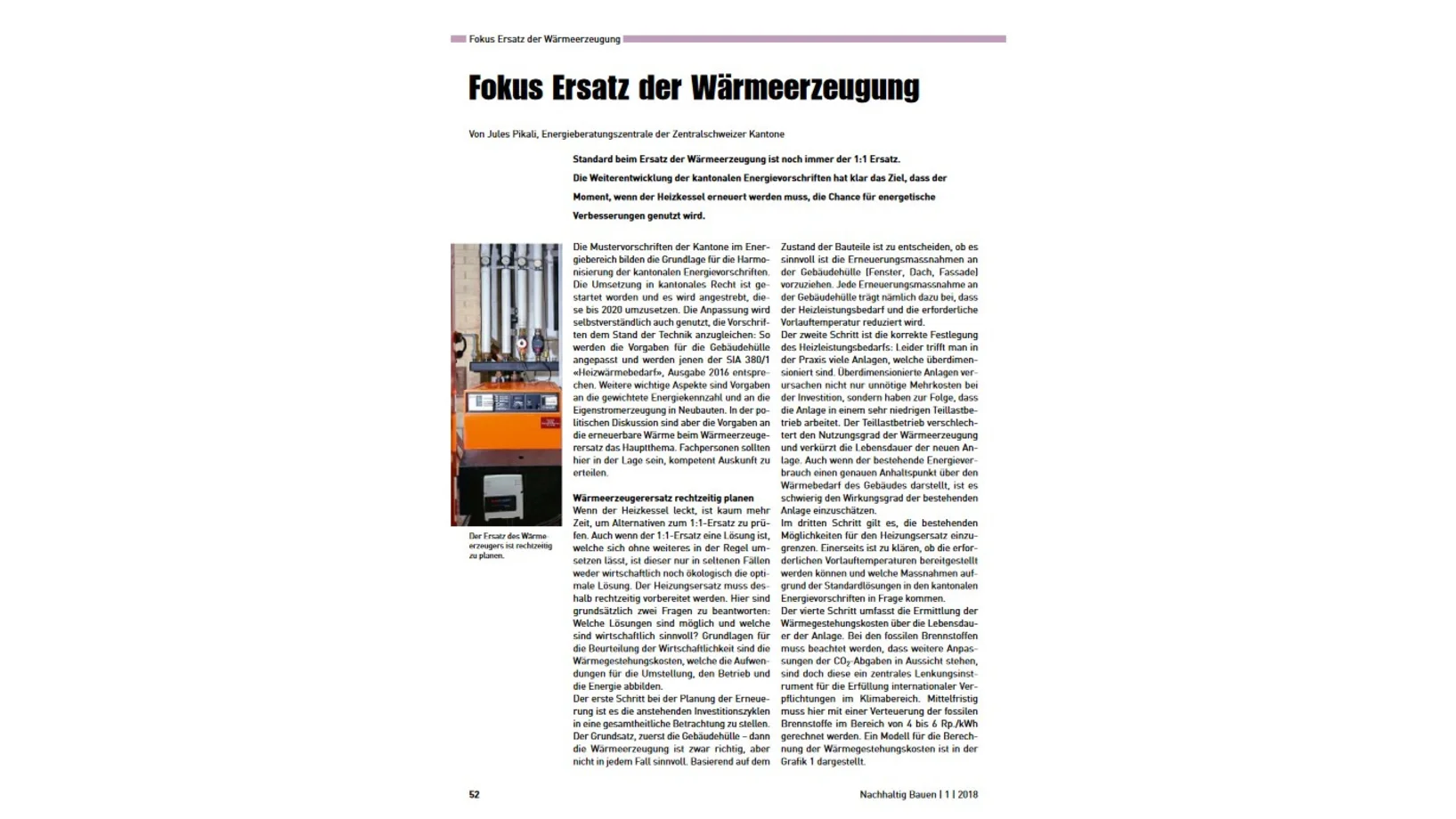 Fokus Ersatz der Wärmeerzeugung